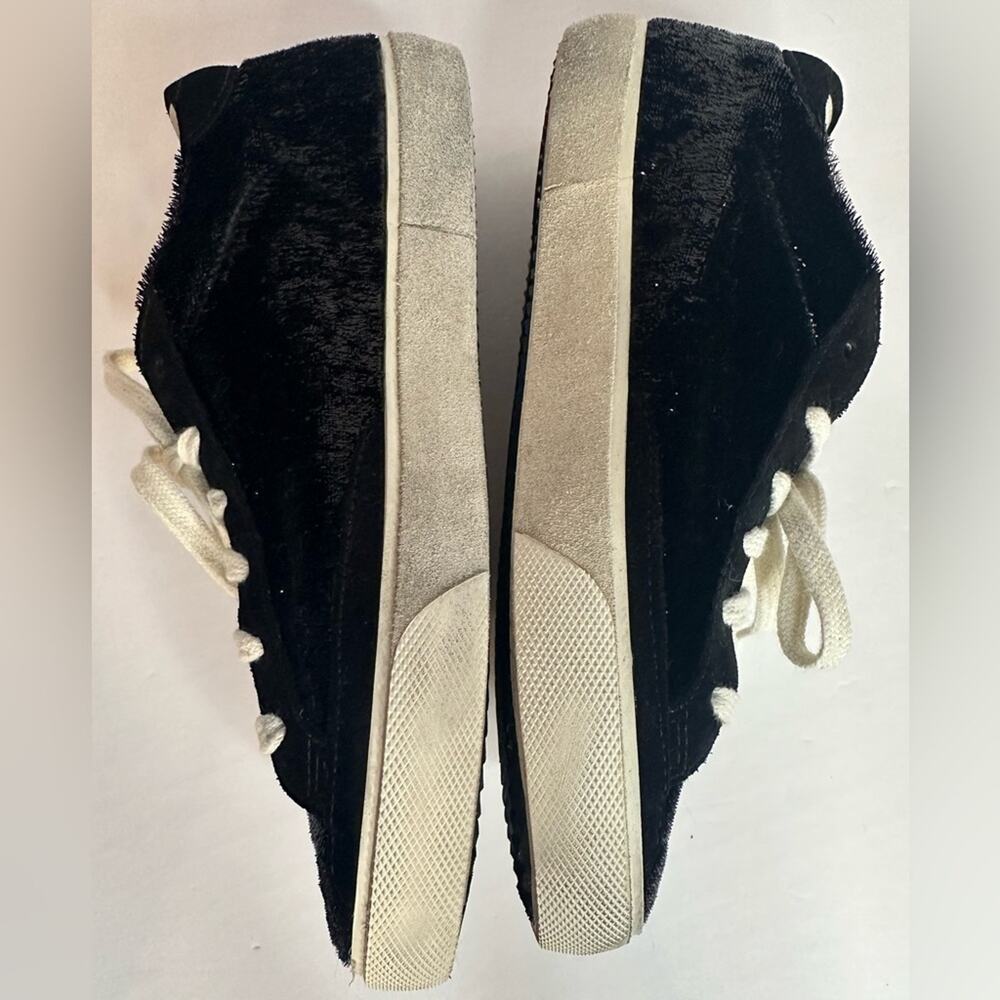 authentic Golden Goose Super Star Sneakers EU 38 US 8 black velvet & suede star - Picture 6 of 14